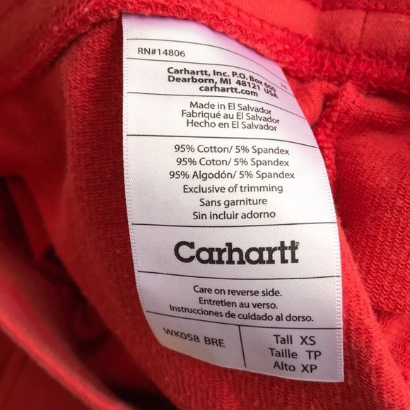 Carhartt Orange Sweatpants Lounge Pant TALL - Picture 3 of 5